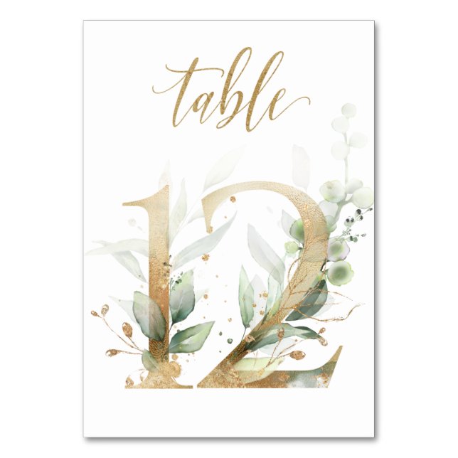 Feuilles Vertes Or Table 12, Numéro de Table (Par défaut)