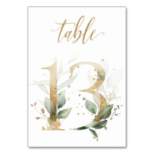 Feuilles Vertes Or Table 13, Numéro de Table