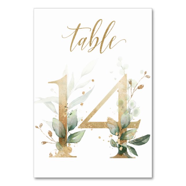 Feuilles Vertes Or Table 14, Numéro de Table (Par défaut)