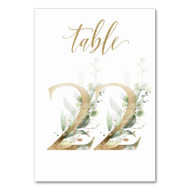 Feuilles Vertes Or Table 22, Numéro de Table (Par défaut)