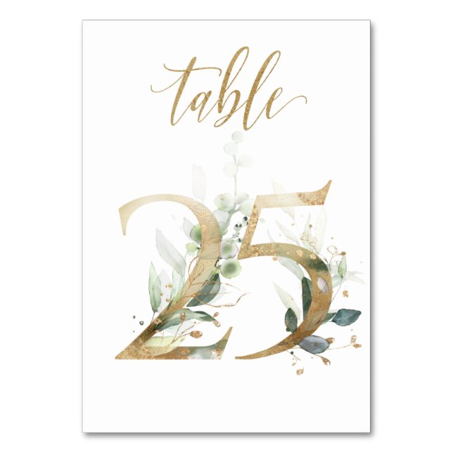 Feuilles Vertes Or Table 25, Numéro de Table (Par défaut)