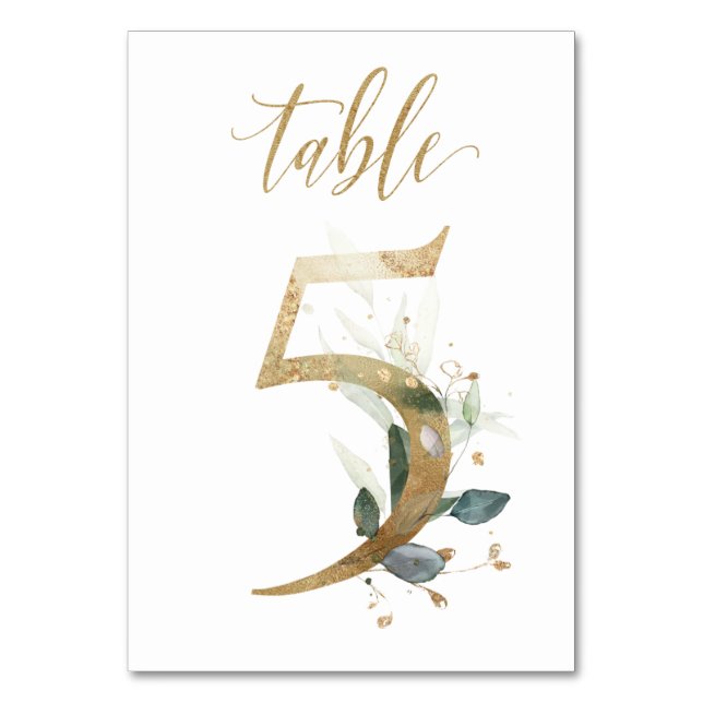 Feuilles Vertes Or Table 5, Numéro de Table (Par défaut)
