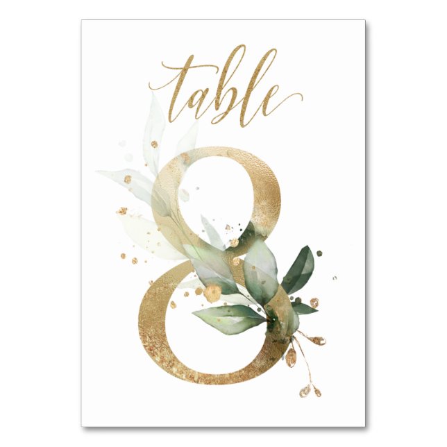 Feuilles Vertes Or Table 8, Numéro de Table (Par défaut)