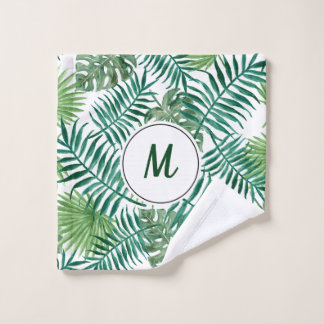 Feuilles verts avec monogramme personnalisé