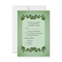 Feuilles verts Shimmer RSVP w Menu