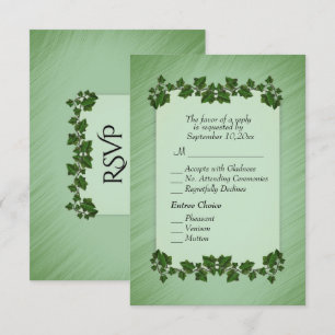 Feuilles verts Shimmer RSVP w Menu