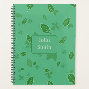Feuilles verts sur Green_ Floral Script