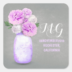 Feuilles violettes peintes en mason autocollants d