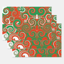 Feuillet de papier cadeau de Holiday Swirl