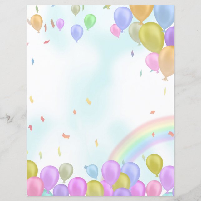 Feuillet de papier pastel Balloons (Devant)