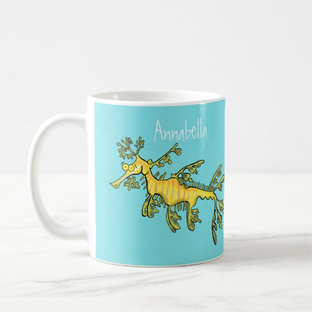 feuilleté dessin de dragon de mer mug (Gauche)