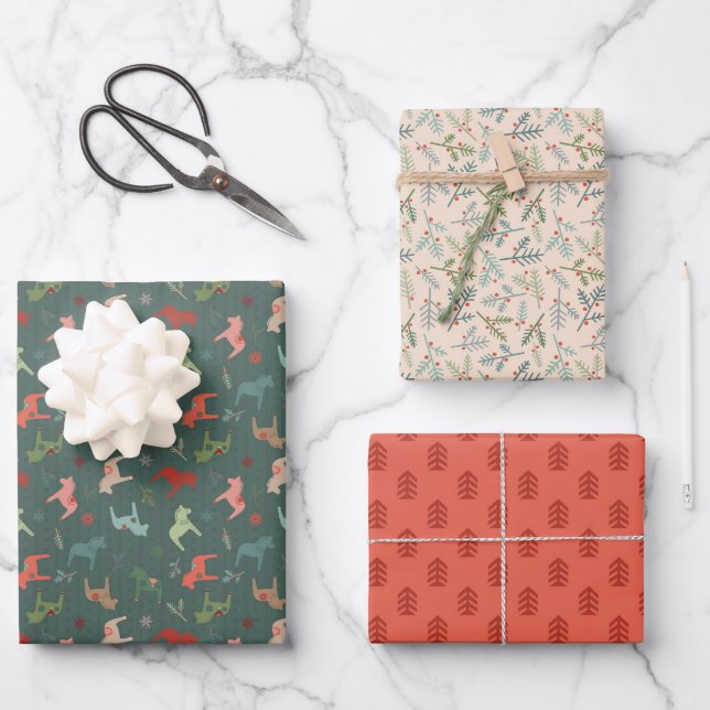 Feuillets de papier pour Dala de Noël nordique (Recto)