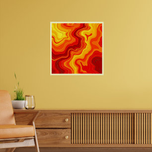 Feurige abstrakte Topografie-Kunst Poster