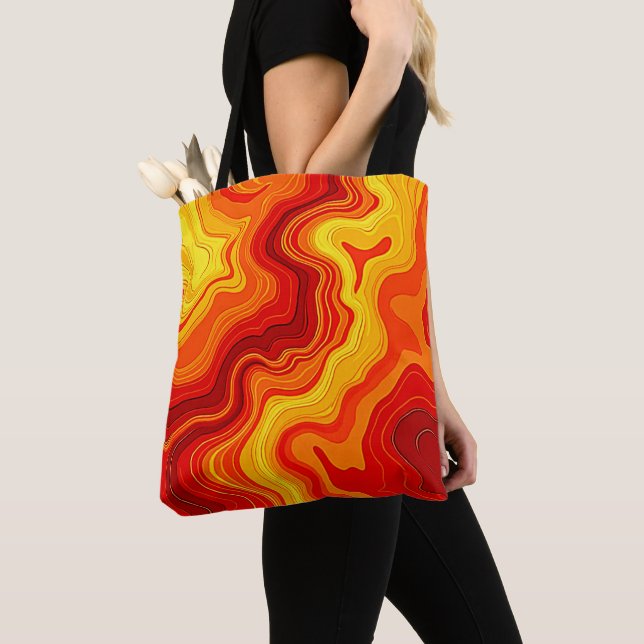 Feurige abstrakte Topografie-Kunst Tasche (Von Nahem)