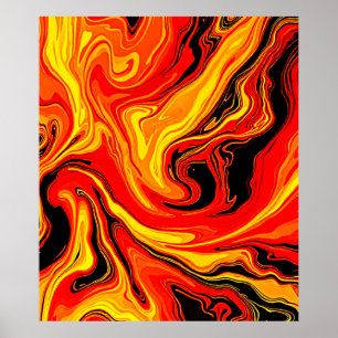 Feurige abstrakte Wirbel der Emotion Poster