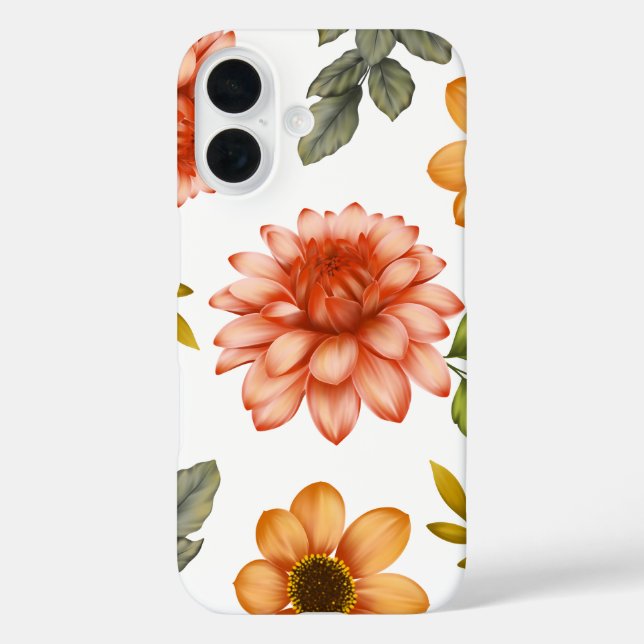 Feurige Dahlienblüte  iPhone 16 Hülle (Rückseite)