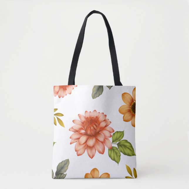 Feurige Dahlienblüte Tasche (Vorderseite)