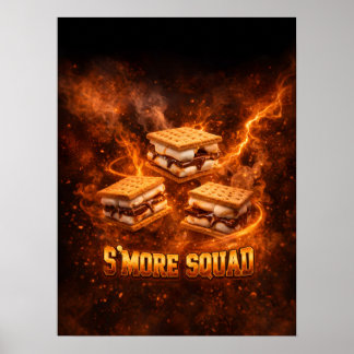 Feurige Lagerfeuer-S'mores-Kunst Poster