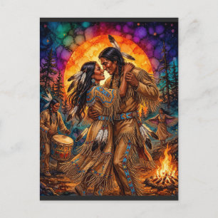 Feurige Leidenschaft: Native American Tänzer Postkarte