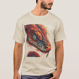 Feurige Schlange mit dynamischer Energie T-Shirt