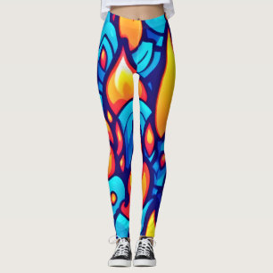 Feurige Wellen Abstrakte Kunst Leggings
