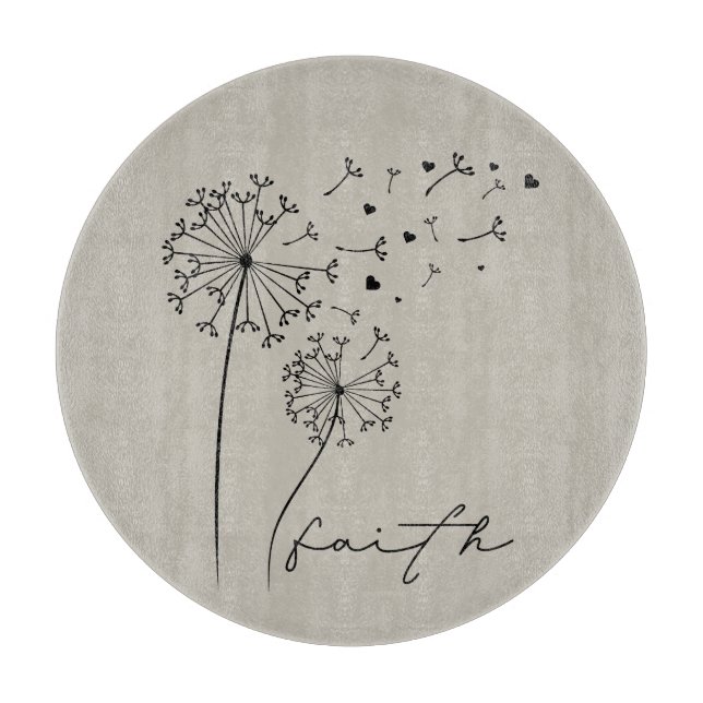 Feurige Whispers: Dandelion Dreams Cutting Board Schneidebrett (Vorderseite)