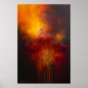 Feuriger abstrakter Kunstdruck Poster