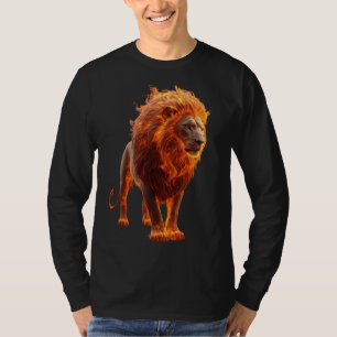 Feuriger Löwe – Dramatisches Fantasy-T-Shirt T-Shirt