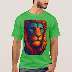 feuriger Löwenkopf realistisch t_kurz kräftig T-Shirt