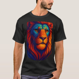 feuriger Löwenkopf realistisch, um Männer zu schre T-Shirt