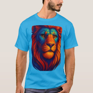 feuriger Löwenkopf realistisch, um Männer zu schre T-Shirt
