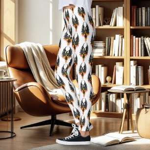 Feuriger Phönix aufsteigende Feuer Vogel schwarze Leggings