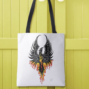 Feuriger Phönix aufsteigende Feuer Vogel schwarze  Tasche