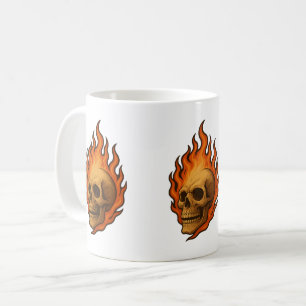 Feuriger Schädel - Fette Halloween-Energie Kaffeetasse
