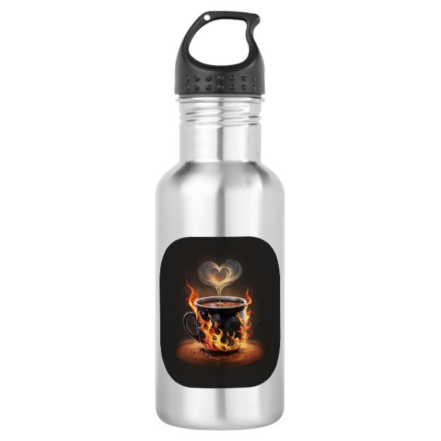 Feuriger Weihnachtskaffee mit Herzklopfkunst Edelstahlflasche (Vorderseite)