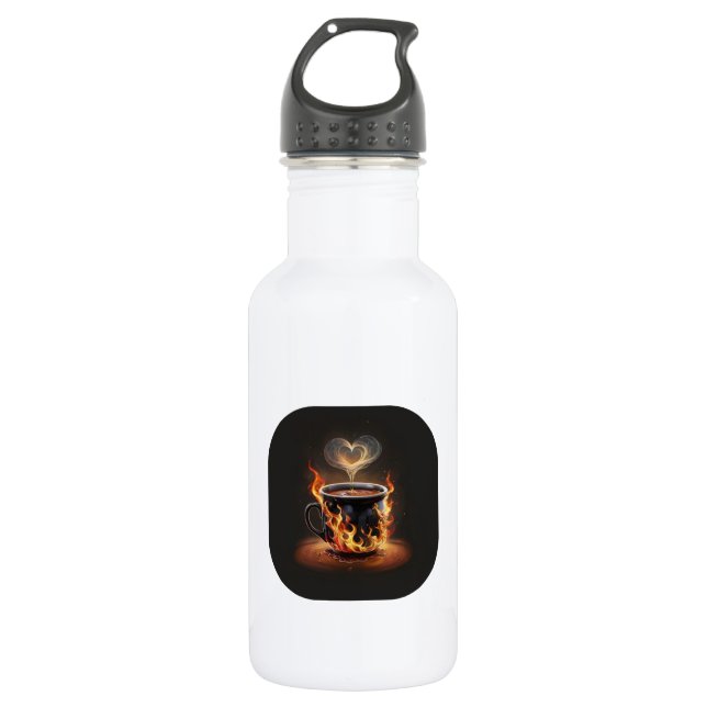 Feuriger Weihnachtskaffee mit Herzklopfkunst Edelstahlflasche (Vorderseite)