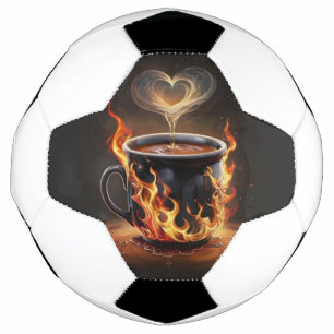 Feuriger Weihnachtskaffee mit Herzklopfkunst Fußball