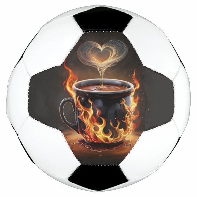 Feuriger Weihnachtskaffee mit Herzklopfkunst Fußball (Vorderseite)