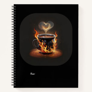 Feuriger Weihnachtskaffee mit Herzklopfkunst Notizbuch