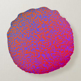 Feuriges Rot Orange Lila Großer Leopardenprint Rundes Kissen
