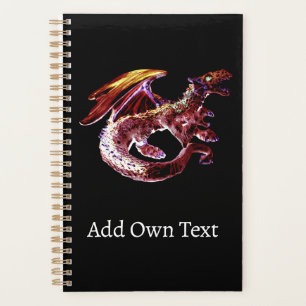 Feuriges Rubin-Drache Fantasy-Cover-Design Kreativ Planer