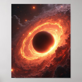 Feuriges Schwarzes Loch Weltraumwirbel Kosmisches  Poster