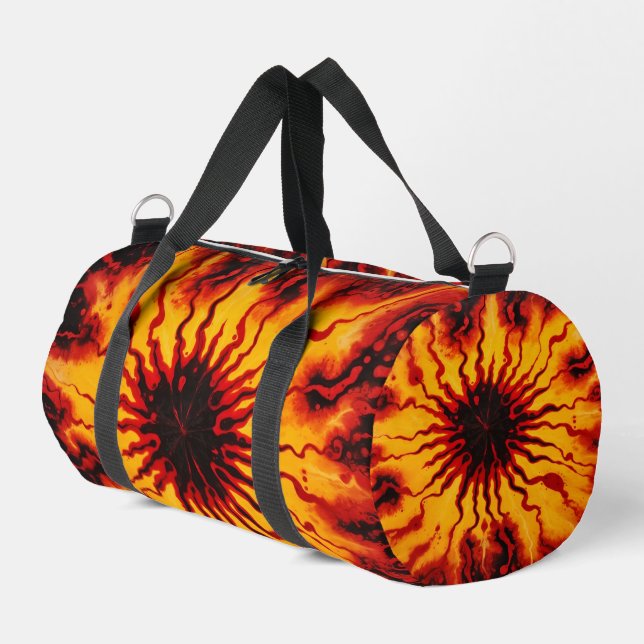 Feuriges Tie Dye Burst Weekender Kit Duffle Bag (Linke Seite)