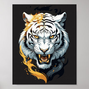 Feuriges Tigermotiv Poster