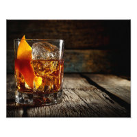 Feuriges Whiskeyglas Rustikale Dunkle Stimmung