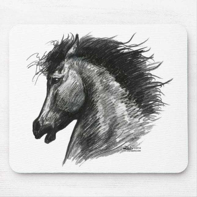 Feuriges Wildpferd Mousepad (Vorne)
