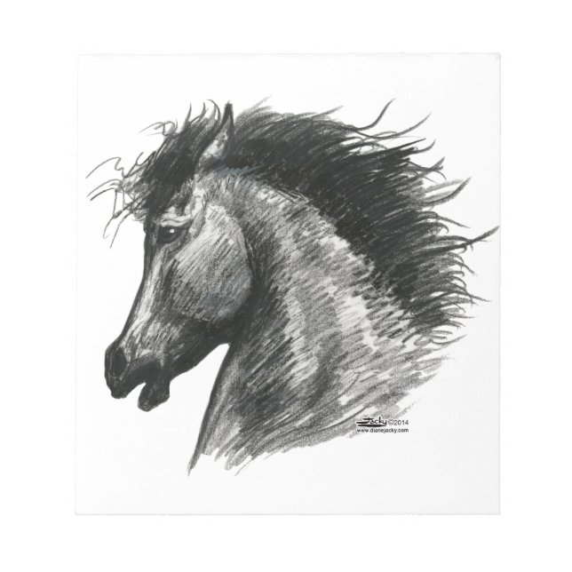 Feuriges Wildpferd Notizblock (Vorderseite)