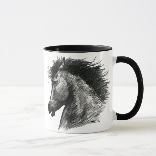 Feuriges Wildpferd Tasse (Rechts)