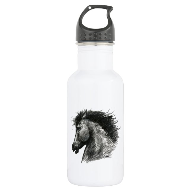 Feuriges Wildpferd Trinkflasche (Vorderseite)