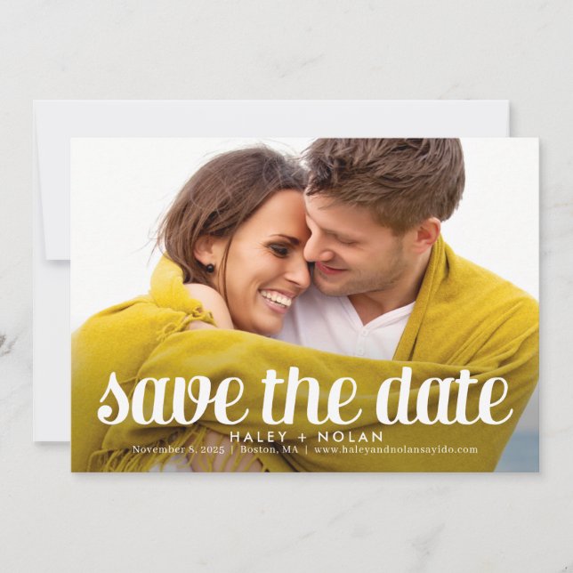 Feurlose Liebe Foto Save the Date Karte (Vorderseite)